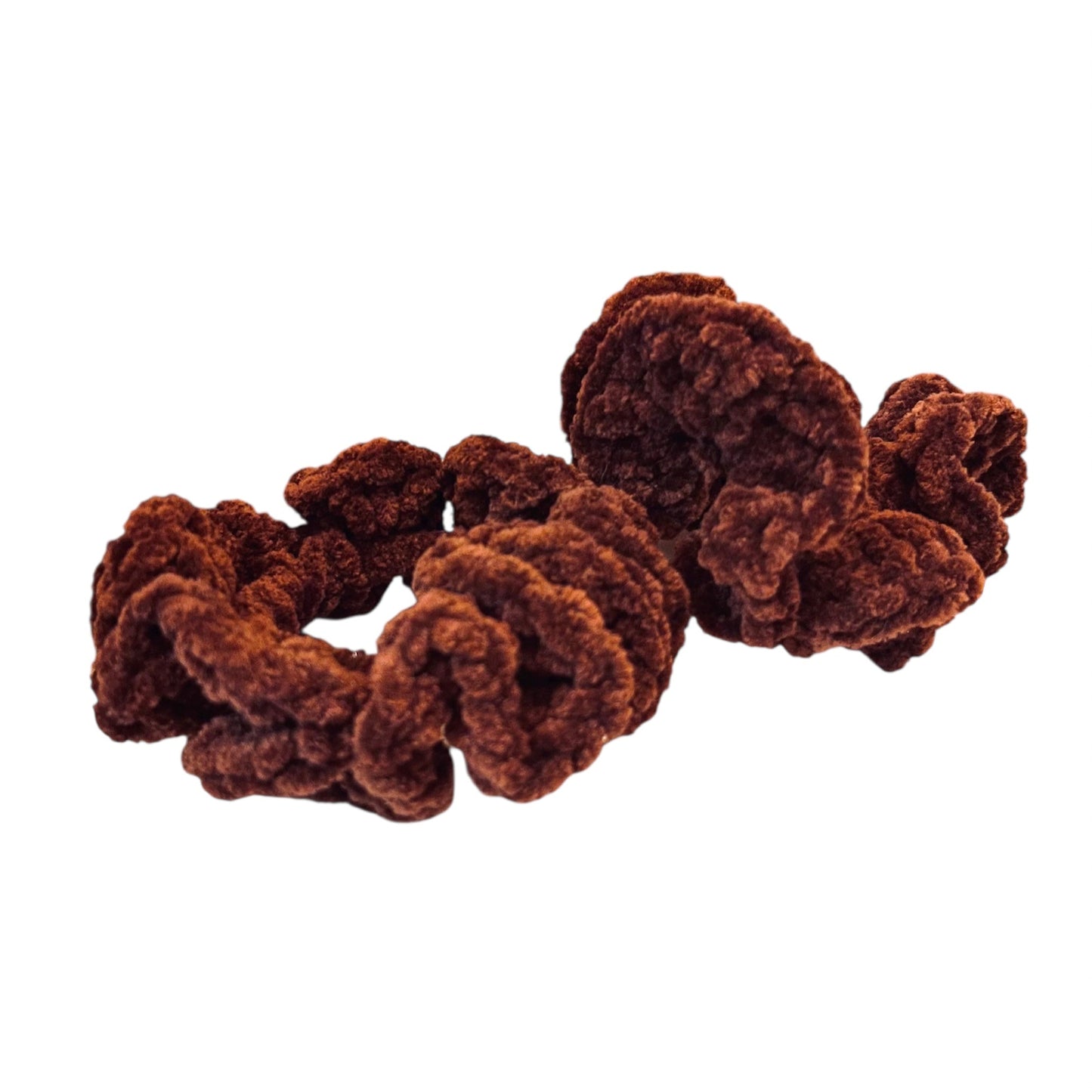 2x Chocolate Brown Scrunchies