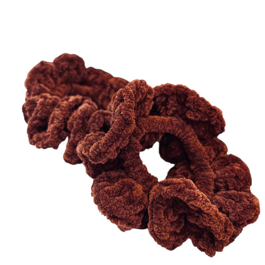 2x Chocolate Brown Scrunchies