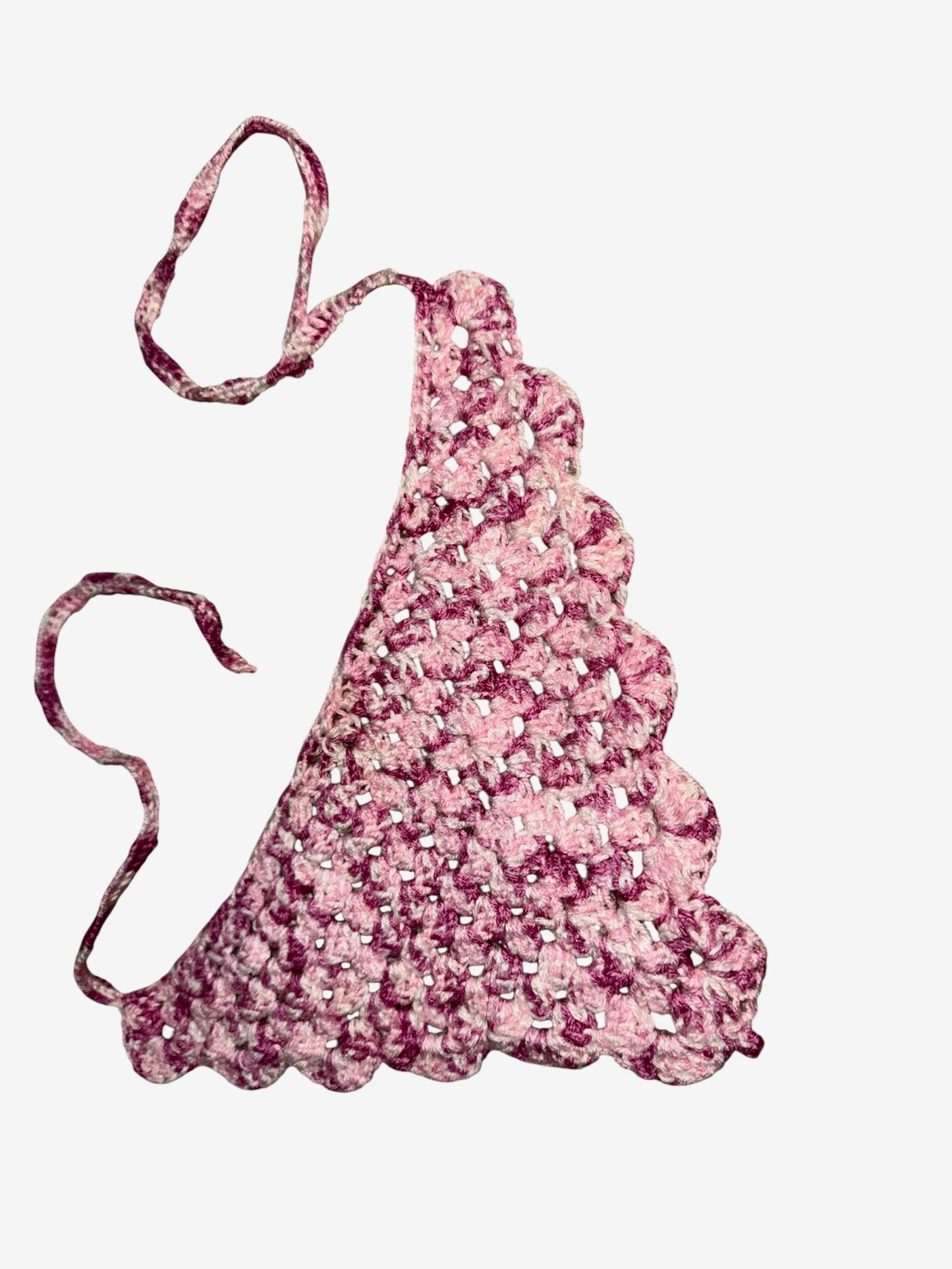 Pink Crochet Hair Bandana